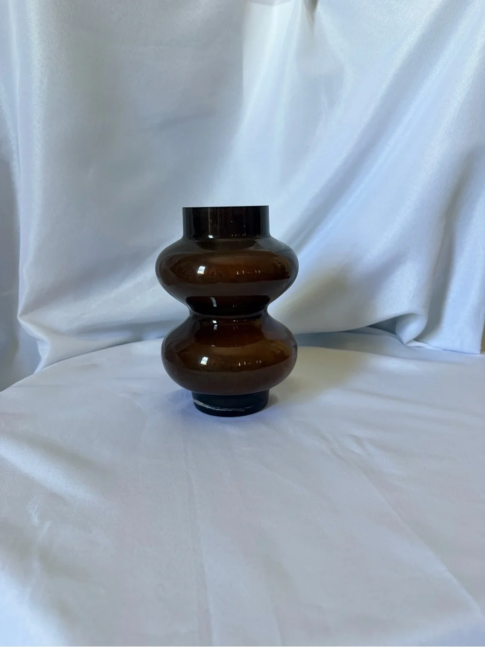Brown Double-Bulb Glass Vase -